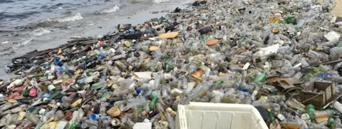 AFP Plastic on Ivory Coast beach
