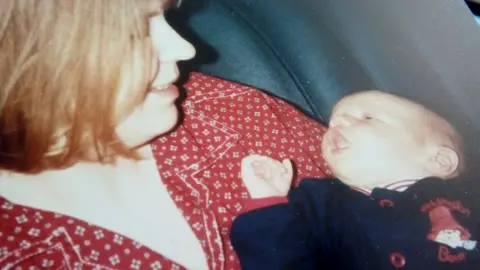 Family photo Sarah Hayes and her baby shortly after his birth