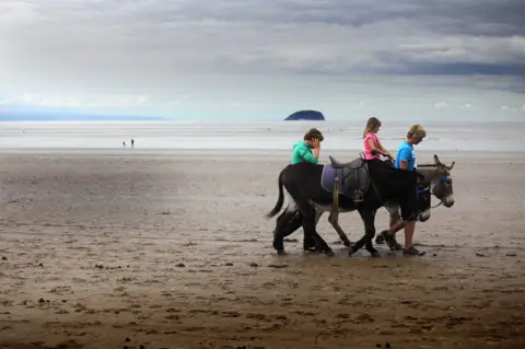 Getty Images Donkey ride on Weston beach