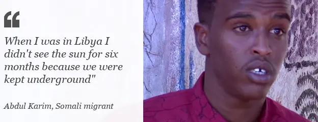 When I was in Libya I didn't see the sun for six months because we were kept underground