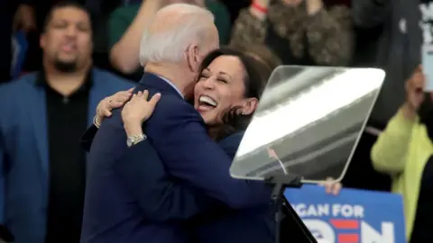 Scott Olson Senator Kamala Harris at Biden rally