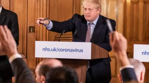 EPA Leading politicians and scientific advisors have regularly faced questions from the media throughout the coronavirus pandemic