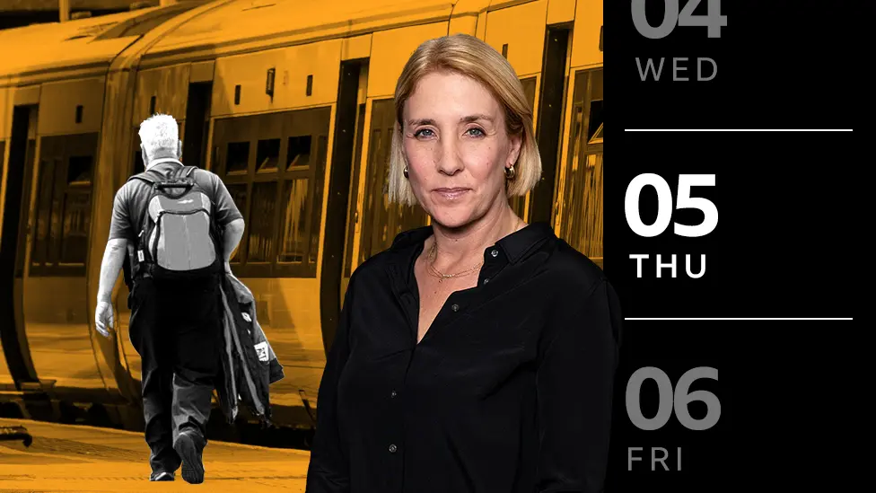 BBC Train driver walking towards a train.