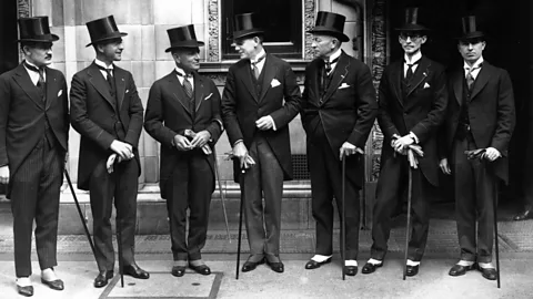 Getty Images During the 1920s, men wore short suits except on formal occasions in the daytime, when a morning coat would be the standard outfit (Credit: Getty Images)