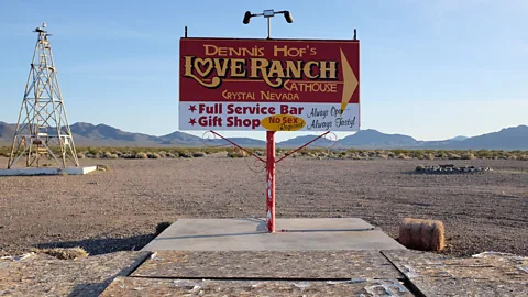 Getty Images A billboard for a legal brothel in Las Vegas, Nevada (Credit: Getty Images)