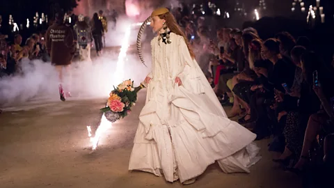 Getty Images The Gucci Cruise 2019 collection features 80s-style taffeta ballgowns (Credit: Getty Images)
