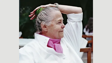 Archives Charlotte Perriand The designer photographed in Rio, 1987 (Credit: Archives Charlotte Perriand)