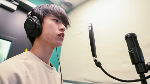 Shiho Fukada and Keith Bedford Inside a one-person karaoke booth in Tokyo. Usually enjoyed in private rooms for groups, single-person karaoke has grown in popularity (Credit: Shiho Fukada and Keith Bedford)
