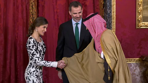 Getty Images People in Saudi Arabia keep the most distance between them and people they are shaking hands with (Credit: Getty Images)