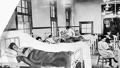 Getty Images Mallon is shown in enforced quarantine on North Brother Island, where she lived from 1915 until her death in 1938 (Credit: Getty Images)