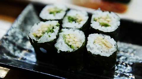 Ma-no/Getty Images Variations on the dish include natto sushi and even natto doughnuts (Credit: Ma-no/Getty Images)