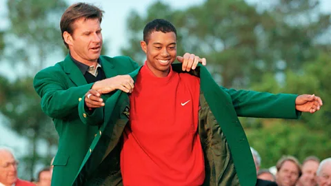 Alamy Tiger Woods won the Masters at 21, but our attention ultimately turned to the negative headlines surrounding him (Credit: Alamy)