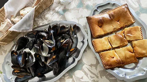 Sofia Perez Mussels and traditional Galician empanada (Credit: Sofia Perez)