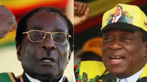 AFP/Reuters L: Robert Mugabe R: Emmerson Mnangagwa