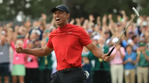 Getty Images Tiger Woods celebrates his 2019 Masters win