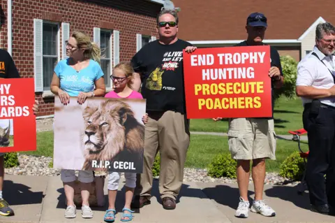 Getty Images Protests in Minnesota over Cecil the Lion
