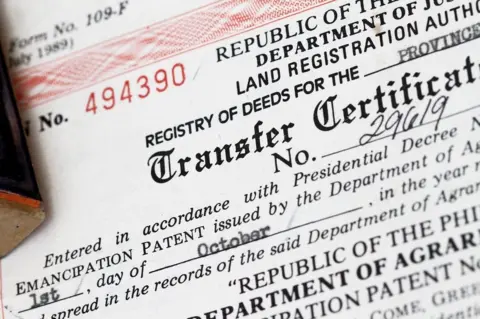 Getty Images Land registration certificate
