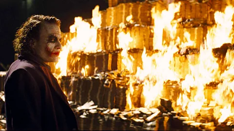 Alamy Nolan found inspiration in films rather than comics for his Dark Knight trilogy, which starred Heath Ledger as the Joker (Credit: Alamy)