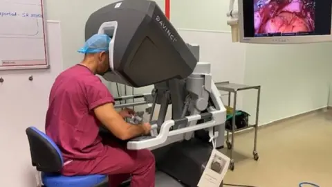 North Bristol NHS Trust Robotic surgery under way