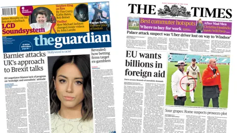 Guardian/Times front pages