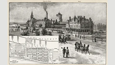 Granger Historical Picture Archive/Alamy An 1885 engraving of the ‘model village’ of Pullman, Illinois, which was planned according to ‘scientific principles’ (Credit: Granger Historical Picture Archive/Alamy)