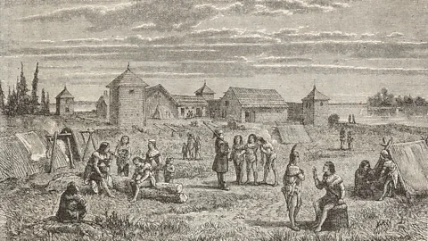 DEA/BIBLIOTECA AMBROSIANA/Getty Images Chinook Wawa was developed to ease trade in a place where there was no common language (Credit: DEA/BIBLIOTECA AMBROSIANA/Getty Images)