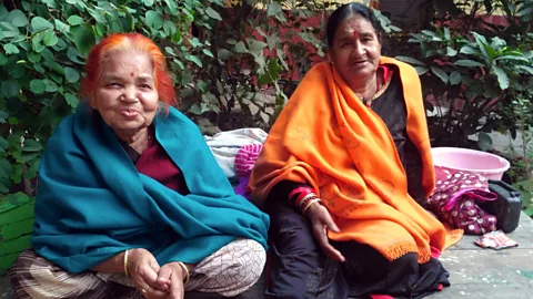 Romita Saluja Sati Devi (left) and Gayatri Devi have spent five years at Varanasi waiting to die (Credit: Romita Saluja)
